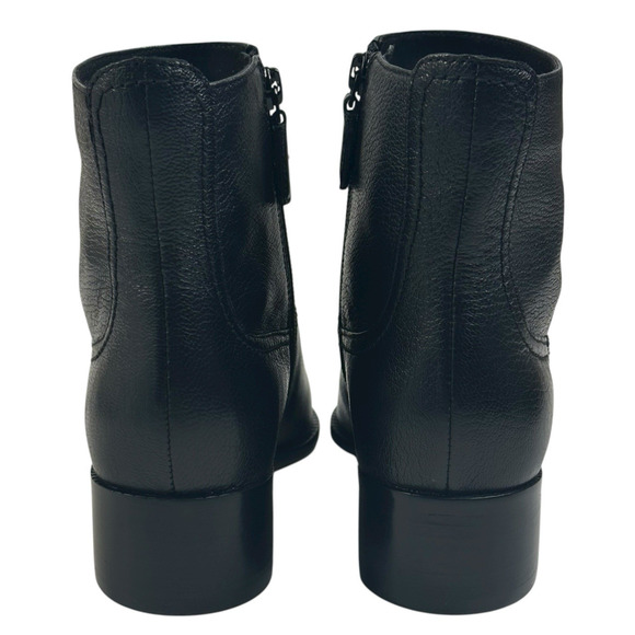 COLE HAAN Naia Black Leather Ankle Boots Womens Size 7B Side Zip New $200 C - Picture 4 of 13